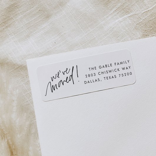 Handgezeichnet Wir haben Rücksendeadressen-Aufkleb