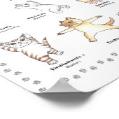 Handgezeichnet Yogi-Katzen-Plakat Poster (Ecke)
