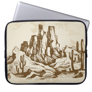 Handgezeichnet Zeichnung. Typische Landschaftswüst Laptopschutzhülle