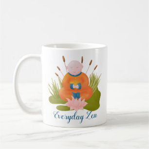 Handgezeichnet Zen-Kissen Kaffeetasse