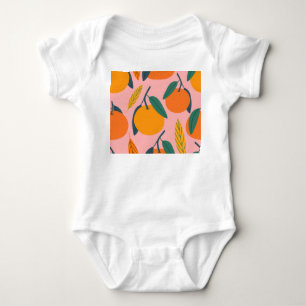 Handgezeichnet Zitrusfrüchte, nahtlos Mandarine-Mu Baby Strampler
