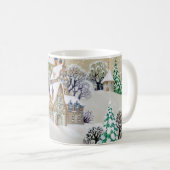 Handgezeichnete Abbildung mit Winterlandschaft und Kaffeetasse (VorderseiteRechts)