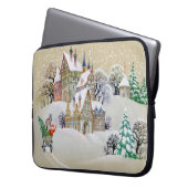 Handgezeichnete Abbildung mit Winterlandschaft und Laptopschutzhülle (Vorderseite Links)