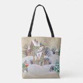 Handgezeichnete Abbildung mit Winterlandschaft und Tasche (Rückseite)