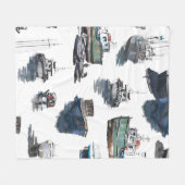 Handgezeichnete Abbildung. Nahtlose Wasserfarbe Fleecedecke (Vorderseite (Horizontal))