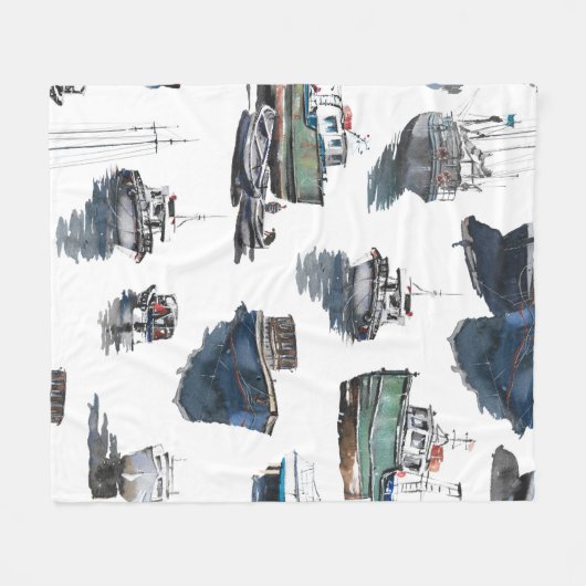 Handgezeichnete Abbildung. Nahtlose Wasserfarbe Fleecedecke (Vorderseite (Horizontal))