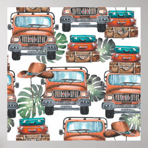 Handgezeichnete Abbildung. Nahtlose Wasserfarbe Poster