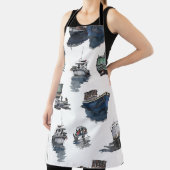 Handgezeichnete Abbildung. Nahtlose Wasserfarbe Schürze (InSitu)