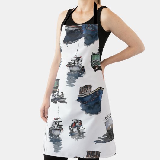 Handgezeichnete Abbildung. Nahtlose Wasserfarbe Schürze (InSitu)