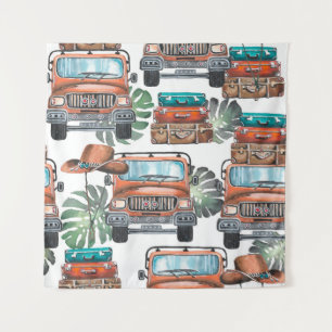 Handgezeichnete Abbildung. Nahtlose Wasserfarbe Wandteppich