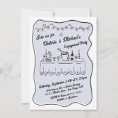 Handgezeichnete Abendessen Hochzeitsfeier Einladung (Vorderseite)