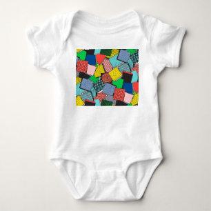 Handgezeichnete Abstrakte Blöcke Textur Baby Strampler