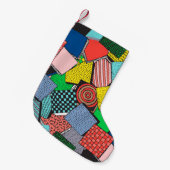 Handgezeichnete Abstrakte Blöcke Textur Kleiner Weihnachtsstrumpf (Vorderansicht (hängend))