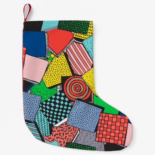 Handgezeichnete Abstrakte Blöcke Textur Kleiner Weihnachtsstrumpf (Vorderseite)