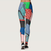Handgezeichnete Abstrakte Blöcke Textur Leggings (Rückseite)