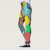 Handgezeichnete Abstrakte Blöcke Textur Leggings (Links)