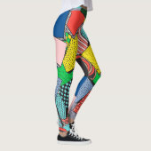 Handgezeichnete Abstrakte Blöcke Textur Leggings (Rechts)