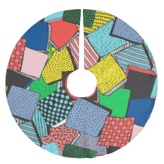 Handgezeichnete Abstrakte Blöcke Textur Polyester Weihnachtsbaumdecke