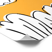 Handgezeichnete abstrakte Blume. Konturzeichnung Poster (Ecke)