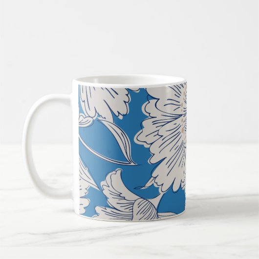 Handgezeichnete abstrakte Blume. Zugkraft Kaffeetasse (Links)