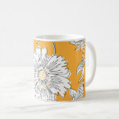 Handgezeichnete abstrakte Blume. Zugkraft Kaffeetasse (VorderseiteRechts)