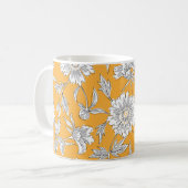 Handgezeichnete abstrakte Blume. Zugkraft Kaffeetasse (Vorderseite Links)