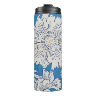Handgezeichnete abstrakte Blume. Zugkraft Thermosbecher