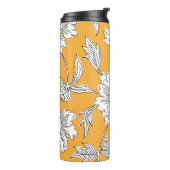 Handgezeichnete abstrakte Blume. Zugkraft Thermosbecher (Nach links gedreht)