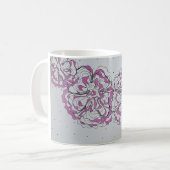 Handgezeichnete abstrakte Blumengrafik-Mug Kaffeetasse (Vorderseite Links)