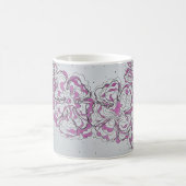 Handgezeichnete abstrakte Blumengrafik-Mug Kaffeetasse (Mittel)