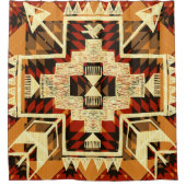 Handgezeichnete abstrakte Illustration in US-ameri Duschvorhang (Vorderseite)