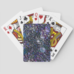 Handgezeichnete abstrakte Kreise, Blau, Lila, Schw Spielkarten
