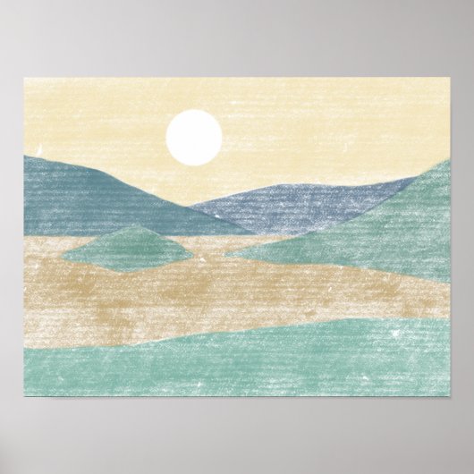 Handgezeichnete Abstrakte Landschaft Poster (Vorne)