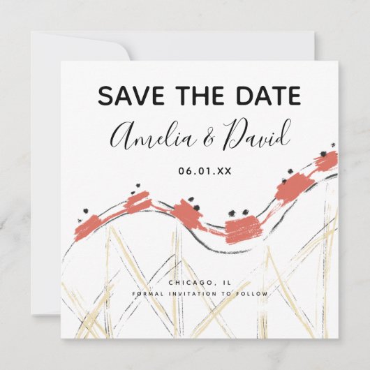 Handgezeichnete Abstrakte Rollercoaster Save the D (Vorderseite)