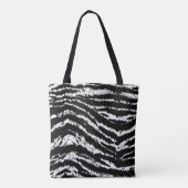 Handgezeichnete Abstrakte Zebra-Streifen Wiederhol Tasche (Rückseite)