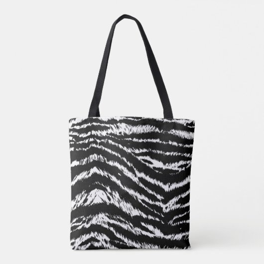 Handgezeichnete Abstrakte Zebra-Streifen Wiederhol Tasche (Rückseite)