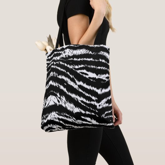 Handgezeichnete Abstrakte Zebra-Streifen Wiederhol Tasche (Von Nahem)