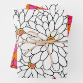 Handgezeichnete Abstrakte Zinnia-Muster Geschenkpapier Set (Beispiel)
