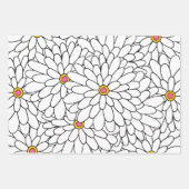 Handgezeichnete Abstrakte Zinnia-Muster Geschenkpapier Set (Vorderseite)