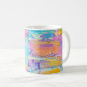 Handgezeichnete Acrylmalerei. Abstrakte Kunst Kaffeetasse (VorderseiteRechts)