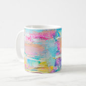 Handgezeichnete Acrylmalerei. Abstrakte Kunst Kaffeetasse (Vorderseite Links)