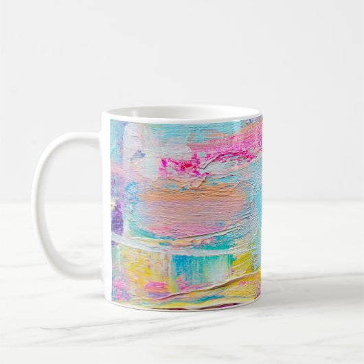Handgezeichnete Acrylmalerei. Abstrakte Kunst Kaffeetasse (Links)