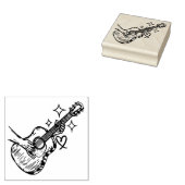 Handgezeichnete akustische Gitarre für Gitarrist Gummistempel (Stempel)