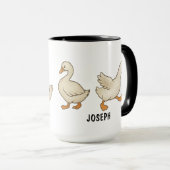 Handgezeichnete alberne Gans benutzerdefiniert süß Tasse (VorderseiteRechts)