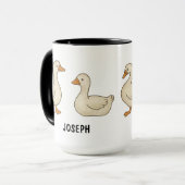 Handgezeichnete alberne Gans benutzerdefiniert süß Tasse (Vorderseite Links)