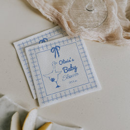 Handgezeichnete Alberne Gänse Babydusche Serviette
