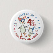 Handgezeichnete Alberne Mama Goose 4. Juli Schaltf Button (Vorderseite)
