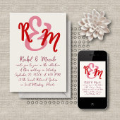 Handgezeichnete Ampersand-Initialen Hochzeit Einladung