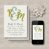 Handgezeichnete Ampersand-Initialen Hochzeit Einladung