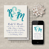 Handgezeichnete Ampersand-Initialen Hochzeit Einladung